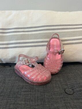 Pink Glitter Jelly Sandals for Kids - Mini Melissa Style
